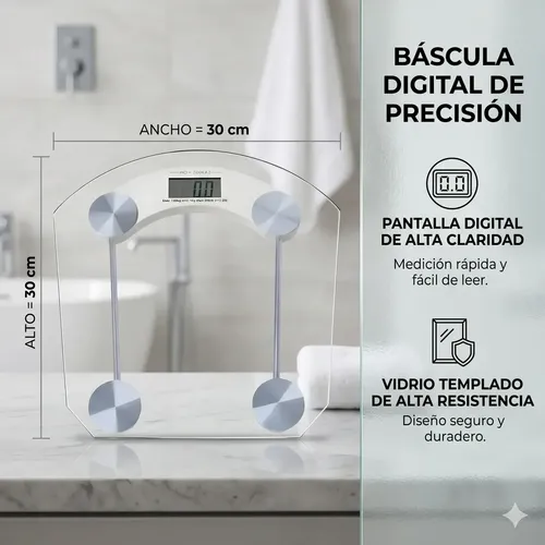 Balanza Digital Baño Personal Bascula 180 Kg Vidrio Templado