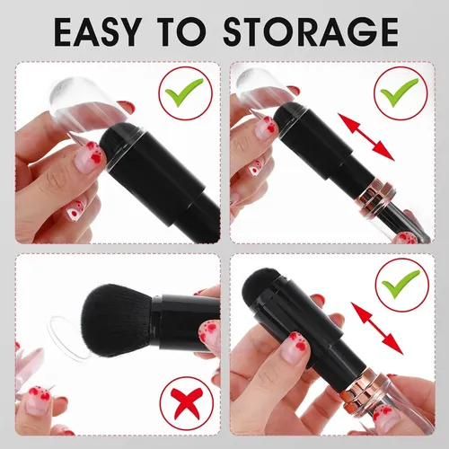 Set De Brochas De Maquillaje Retráctiles 4 En 1, Portátil, M