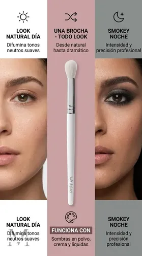 Pincel Ojos Blender Difumina Perfectamente Suavidad al Tacto Esfumino Soft Definer Melody Scher Blanco