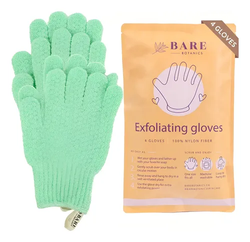Guantes Exfoliantes Bare Botanics Menta Pack 4 Unidades