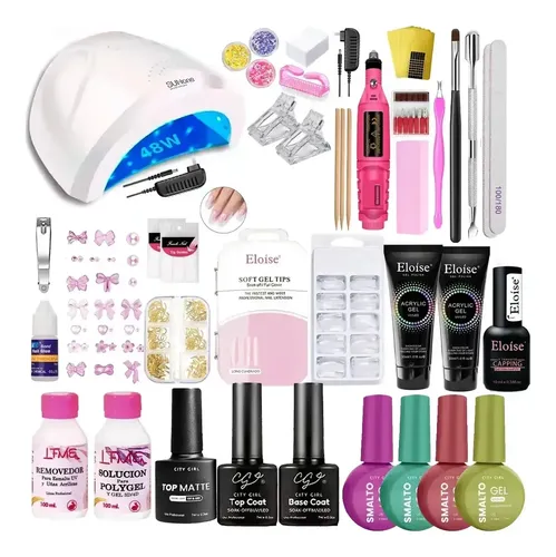 Kit Uñas Esculpidas Completo Polygel Manicura Semipermanente