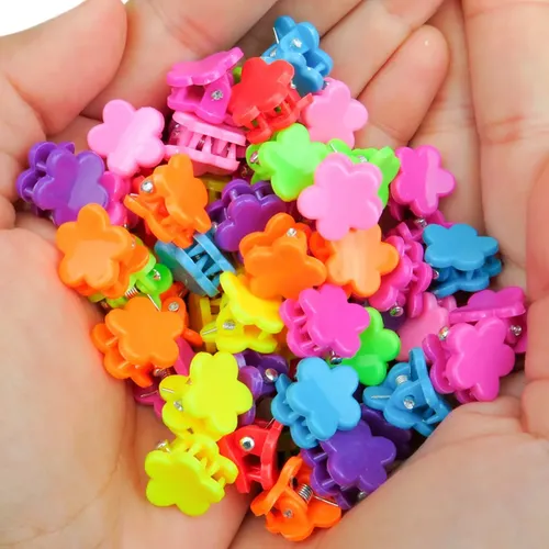 Pack 12 Mini Ganchos Broches Hebillas Pelo Colores Formas