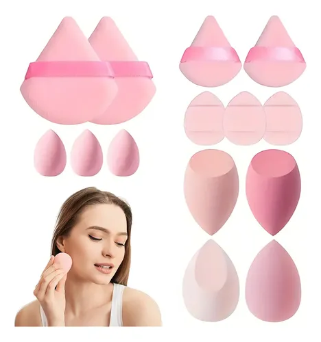 Kit 14 Esponjas De Maquillaje Rosa Medianas