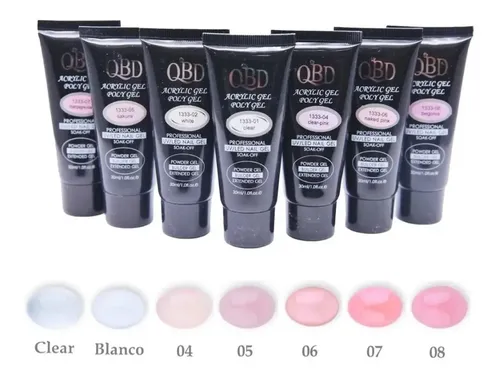Kit X6 Polygel 30ml Espatula Pincel Solucion Capsula Dual