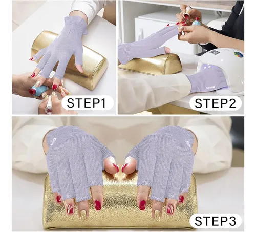 Guantes Algodón Sin Dedos Morados Hidratantes Para Dormir