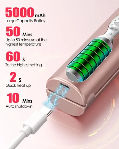 Cordless Hair Straightener Urjd Portable Titanium Plate