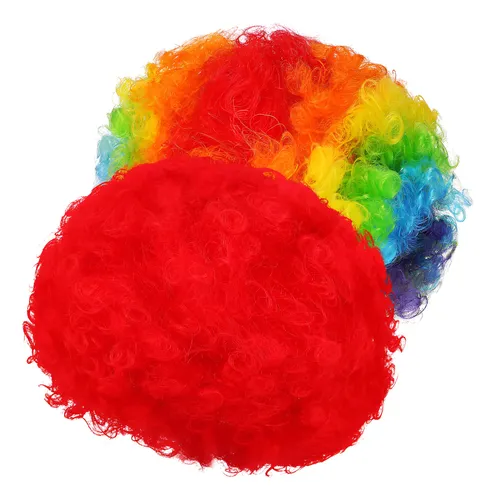 Peluca Afro Payaso Colores Arcoíris Disfraz Fiesta