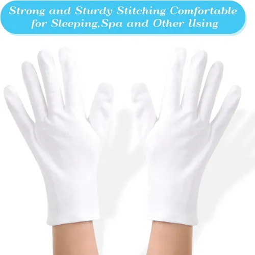 Guantes Algodón Blancos Xl Hidratantes Para Manos Secas
