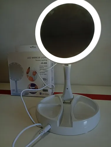 Espejo Portatil Con Luz Led Regulable Altura Y Recargable.