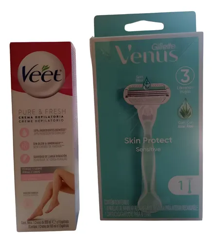 Gillette Venus Sensitive+crema Depilatoria Veet Puré Y Fresh