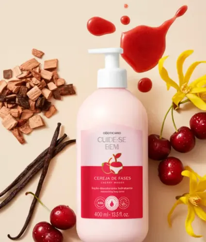 O Boticário Cuídate Bien Cereza De Fases Loción Corporal 400 mL