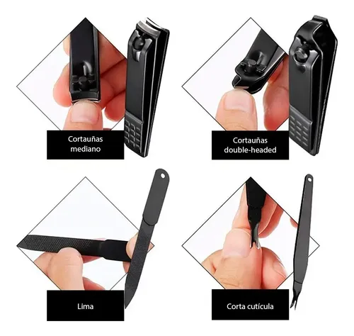 Yensen Kit Manicura 16 Piezas Acero Inoxidable Con Cortaúñas Lima Alicate