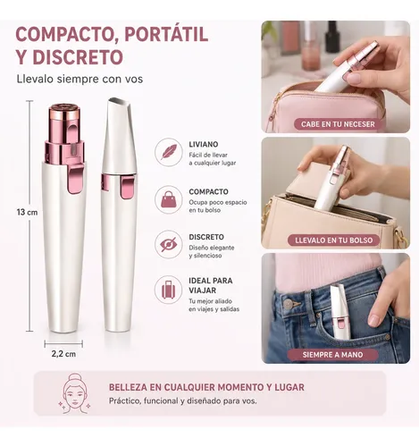 Depilador Facial 2 En 1 Recargable Cejas Y Vello Duradero