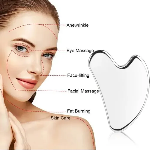 Masajeador Facial Y De Espalda Gua Sha De Acero Inoxidable