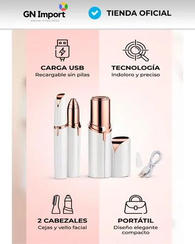 Kit Depilador Facial 2 En 1 Cejas Bozo Usb Indoloro Portátil
