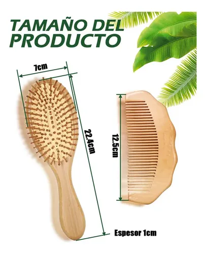 Paquete De 2 Cepillos De Madera For El Cabello