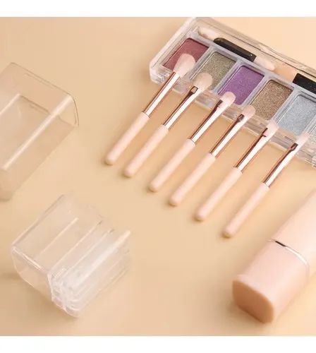 Juego De 8 Brochas Para Maquillaje Retractiles Portatiles