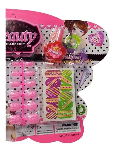 Set De Belleza Decora Tus Uñas Esmalte Stickers Y Accesorios