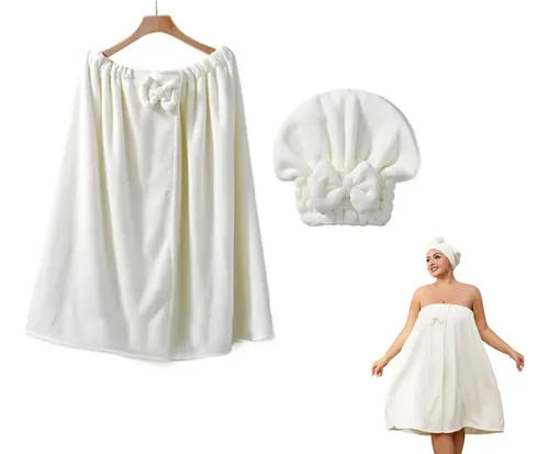 Conjunto De Falda De Baño Y Gorro De Ducha Para Señora Plus
