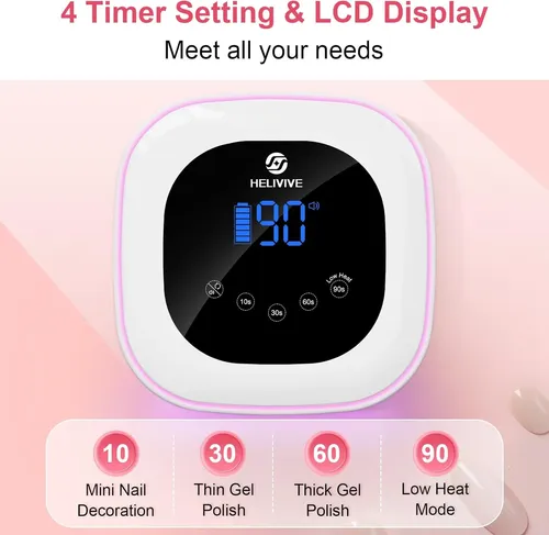Lámpara Uv Led Recargable Blanca Para Uñas Gel 80w