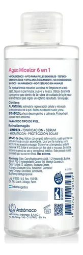 Dermaglós Facial Agua Micelar 6 En 1 Desmaquillante 400ml