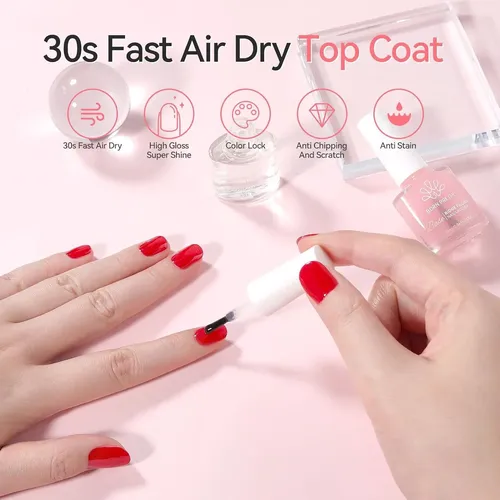 Base Y Top Coat Born Pretty 2 Piezas Secado Rápido Brillo