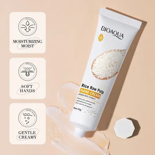 Crema para Manos Bioaqua de Arroz Blanqueadora e Hidratante, 30 g