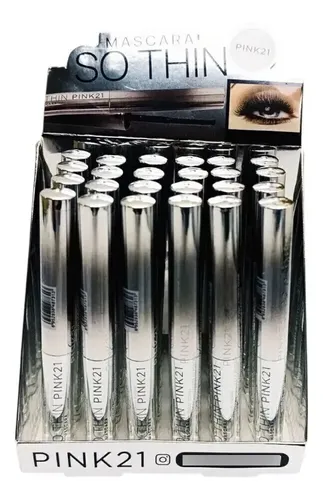 Mascara Pestañas So Thin Aplicador Extrafino Pink21 Alarga Negro