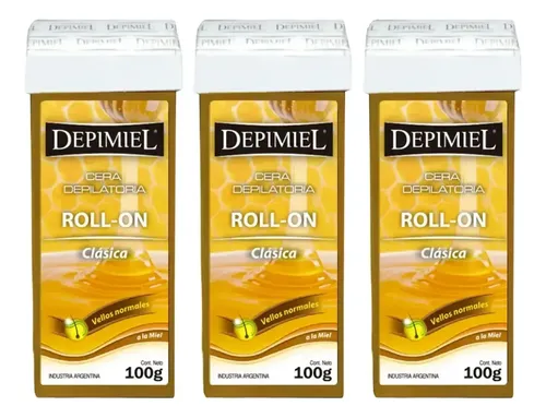Depimiel Cera Depilatoria Roll On Clasica De Miel 100g X3