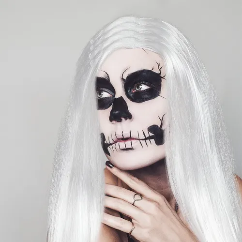 Peluca Larga Fantasmal Para Disfraz Cosplay De Festival