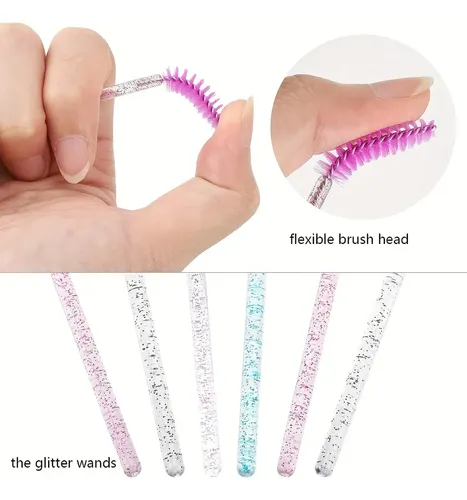 10 Gupillones Cepillos Pestañas Cejas Tube Diamond Glitter
