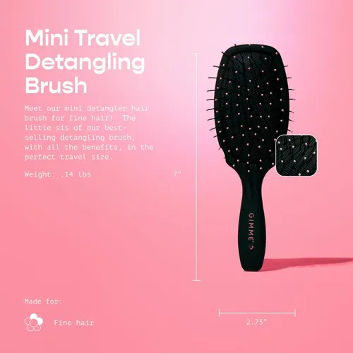 Cepillo De Viaje Gimme Beauty Mini Desenredante Para Cabello