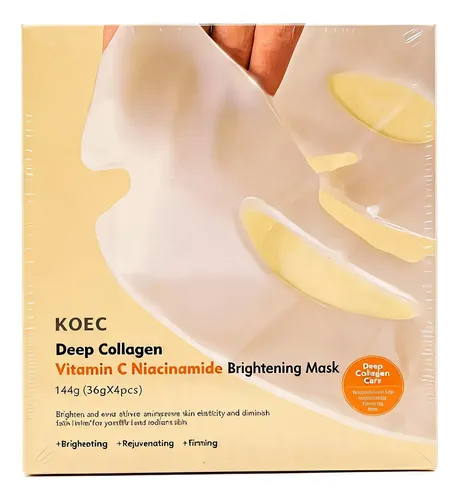 Mascarilla Facial Vitamina C Niacinamida Gel Colageno X 4