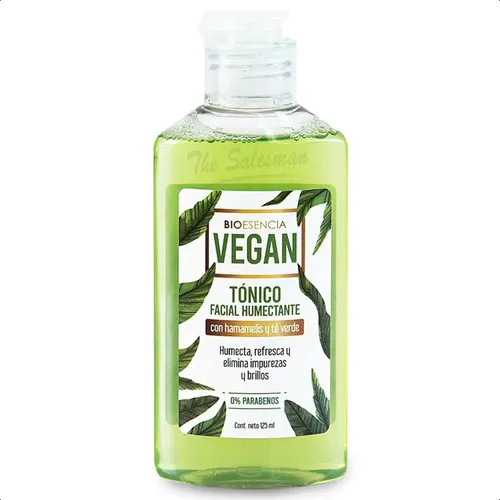 Tónico Facial Humectante Vegan, Con Hamamelis Y Té Verde