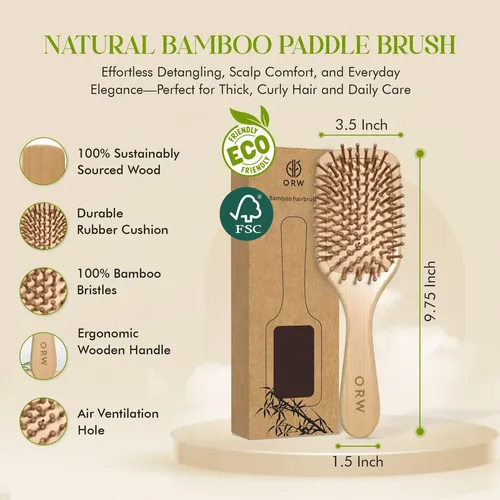Cepillo De Bambú Natural Para El Crecimiento Del Cabello