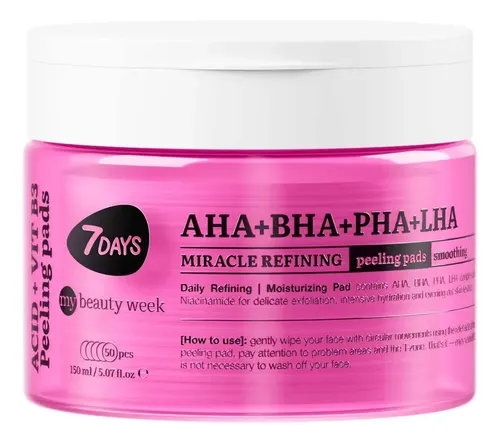 7days My Beauty Week Miracle Refining Peeling Pads Aha+bh