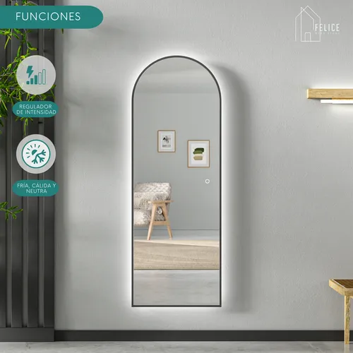 Espejo Rectangular Táctil Luz Led Moderno Vestidor