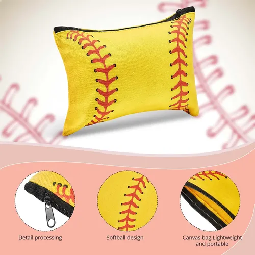 Bolsa De Maquillaje Frienda, Tela Estilo Softball, 20 X 15 C