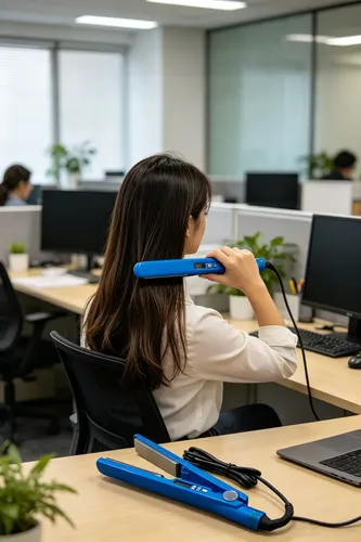Alisador De Pelo Nano Titanio 35w Color Azul Uso Diario