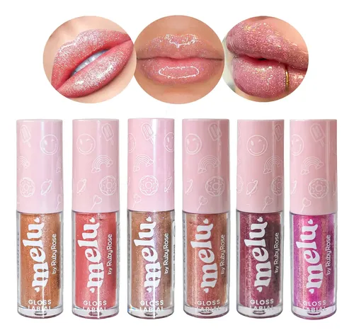 Labial Lip Gloss Brilloso Melu Hidratante Ruby Rose
