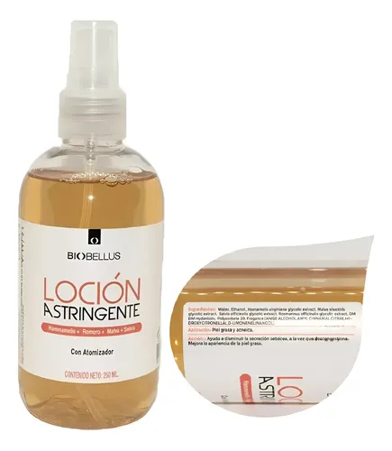 Loción Astringente – Biobellus 250ml Con Atomizador Tipo De Piel Grasa
