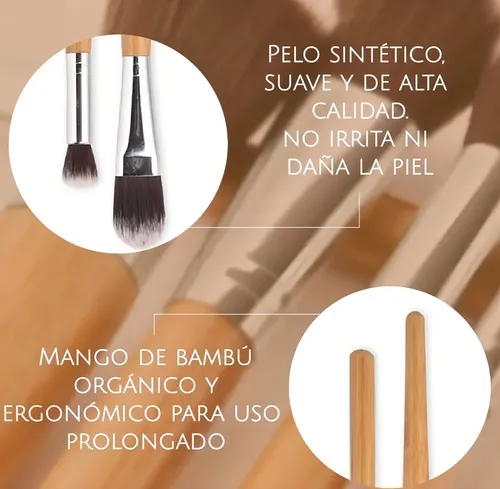 Q 11 Brochas Maquillaje Bambú Cxsm Set M
