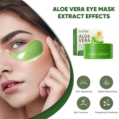 Máscara De Ojos Aloe Vera Colágeno Sadoer 60u
