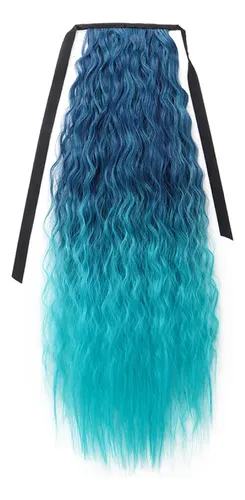 Peluca Larga Y Rizada Para Mujer, Tamaño M, Rosa, Rojo, Azul