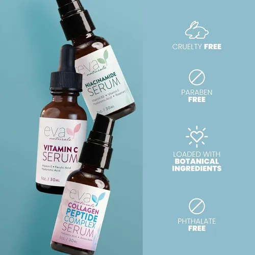 Paquete De Sérum Eva Naturals Con Péptido De Vitamina C Y Ni