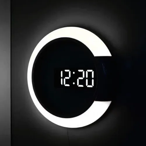 Espejo De Decoración Electrónico 12 Led Reloj De Pared