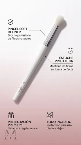 Pincel Ojos Blender Difumina Perfectamente Suavidad al Tacto Esfumino Soft Definer Melody Scher Blanco