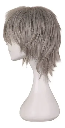 Peluca Cosplay Party 30 Cos Qqxcaiw Plateada Para Hombre, Gr