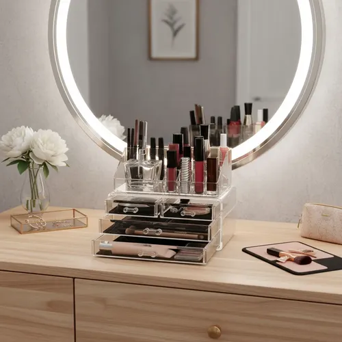 Organizador Maquillaje Cosmeticos Belleza 4 Cajones Plastico