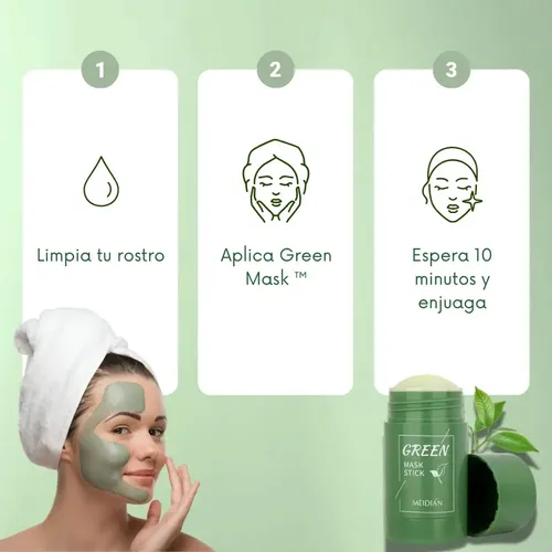 Mascarilla Facial Meidián Green Mask Stick 40g Vegana